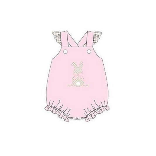 （presale）SR0542 Rabbit plaid pink vest jumpsuit