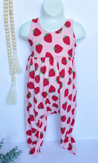 （presale） SR0560 Strawberry Pink Sleeveless Jumpsuit