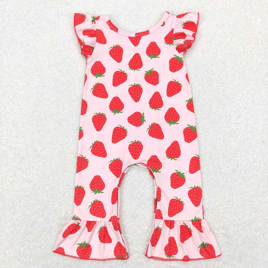 SR0561 Strawberry pink flying sleeve jumpsuit