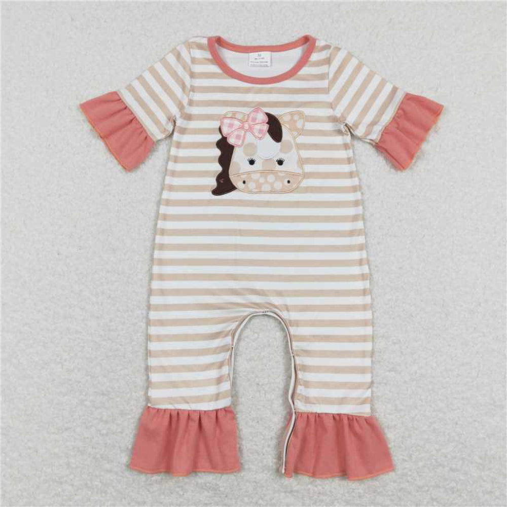 Match Baby Girls Toddler Western Horse Shirts Shorts Clothes Sets Romper D 3.21