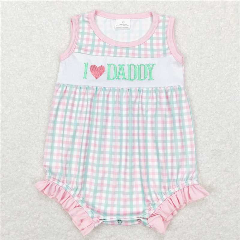 Match Embroidery Baby Kids Toddler I Love Daddy Father's Day Clothing  D 4.9