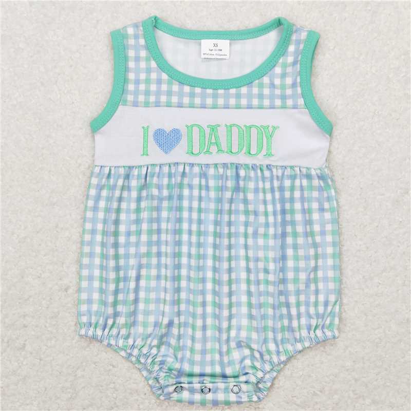 Match Embroidery Baby Kids Toddler I Love Daddy Father's Day Clothing  D 4.9