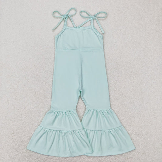 SR0716 Gray green suspender jumpsuit
