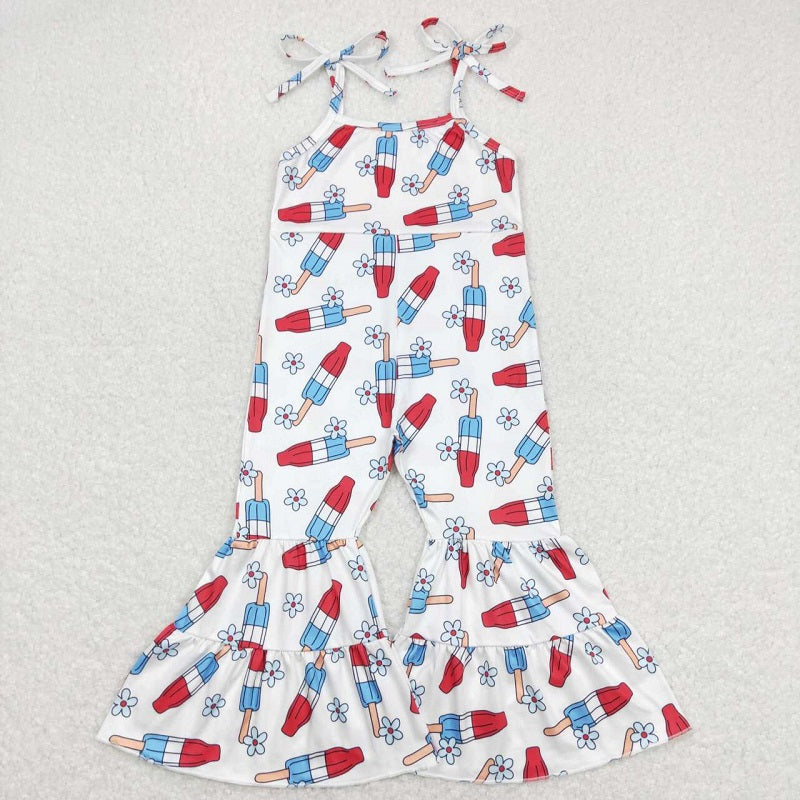 SR0905 Popsicle flower beige suspender jumpsuit D 6.10
