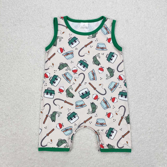 SR0914 Fishing Tool Green Trim Vest Bodysuit