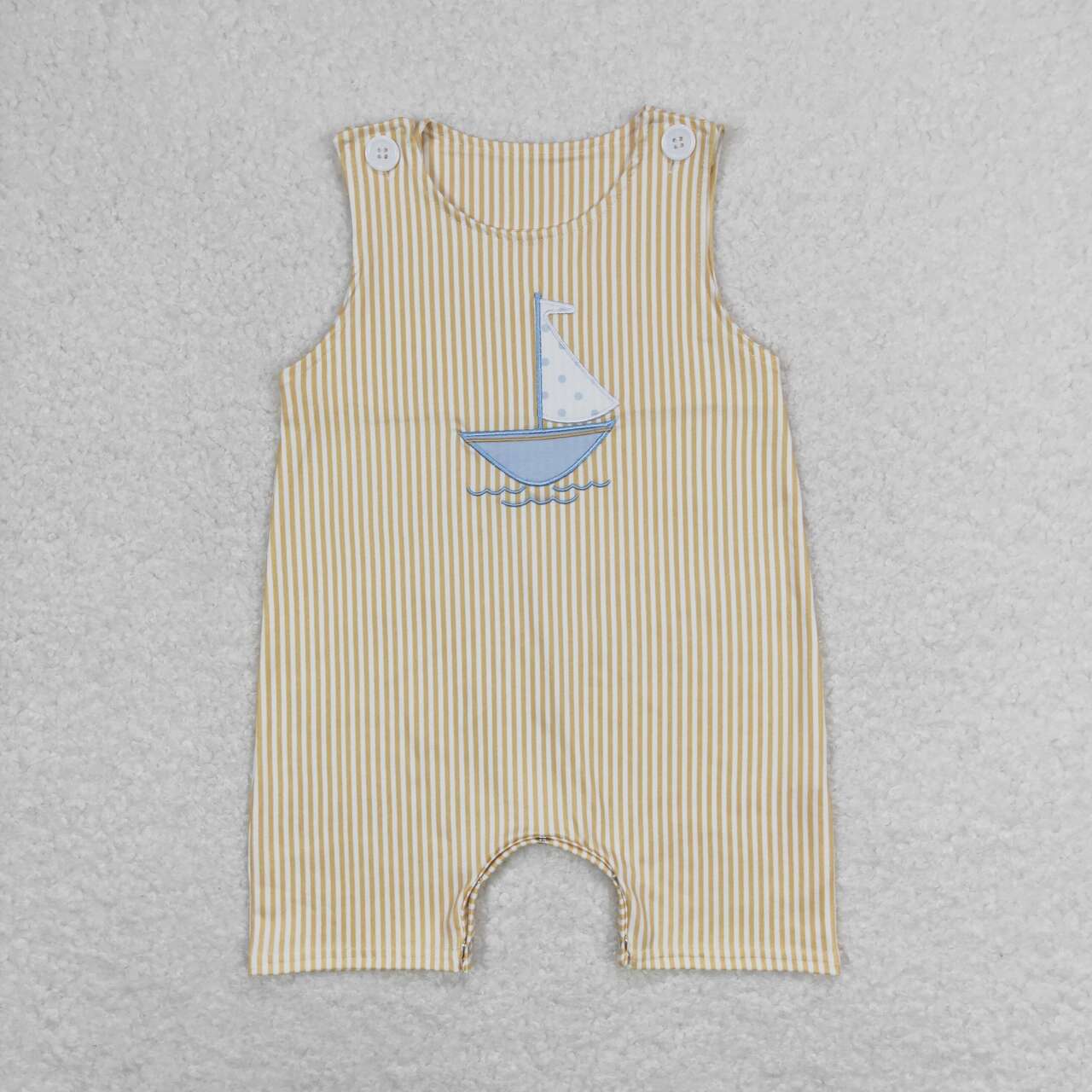 SR1062 Sailing Yellow Striped Vest Jumpsuit