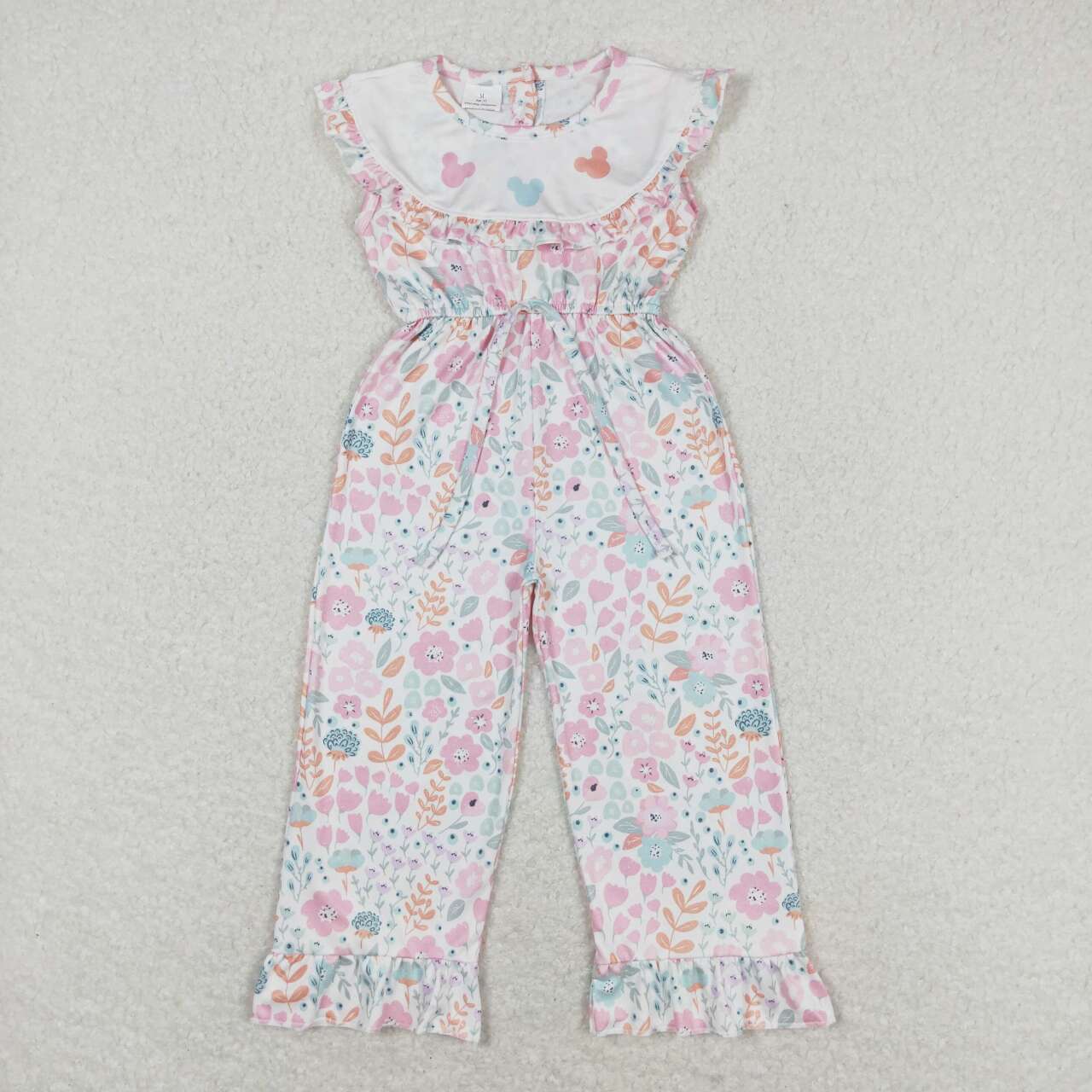 SR1139 floral lace sleeveless jumpsuit