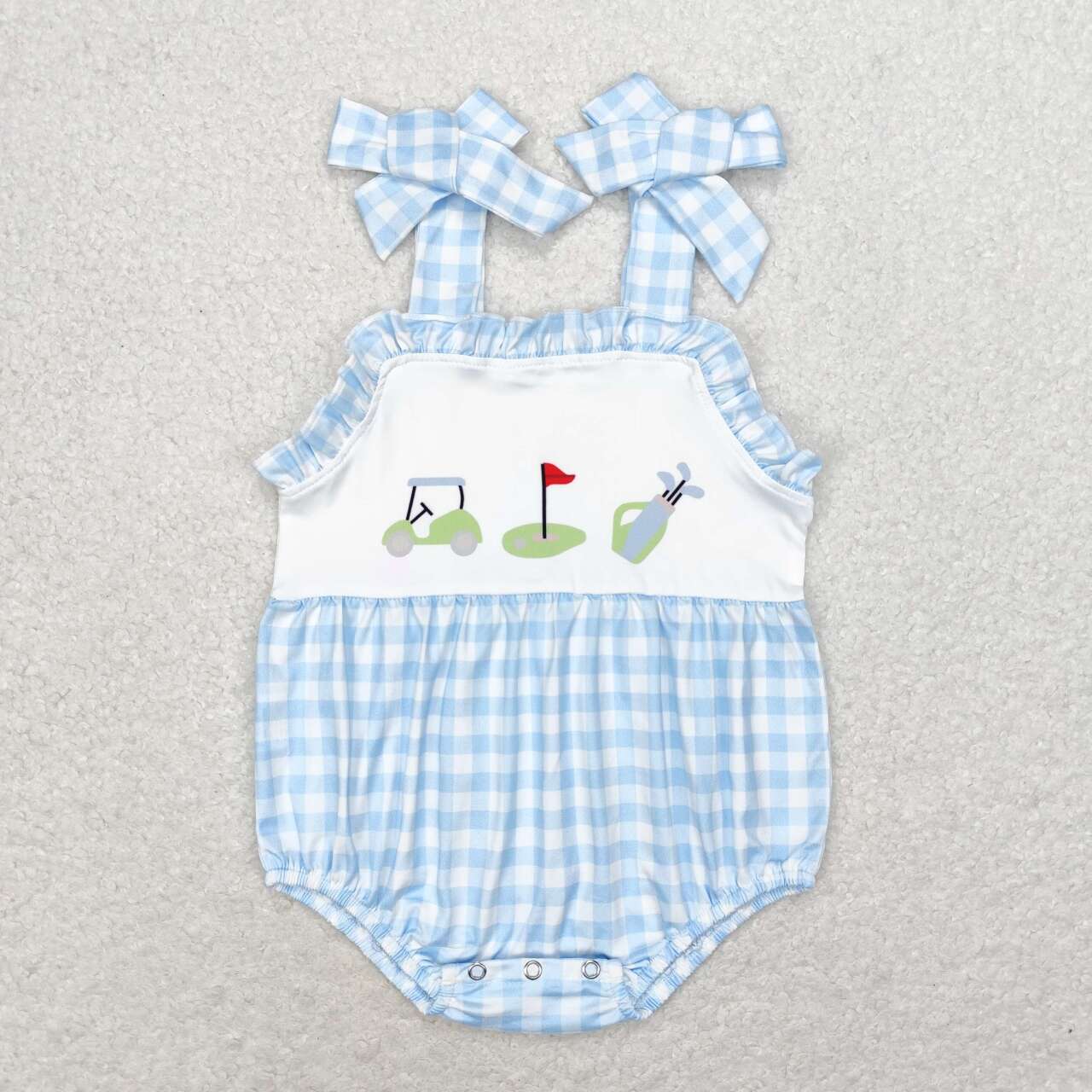 SR1175 Golf Cart Blue Plaid Camisole Bodysuit