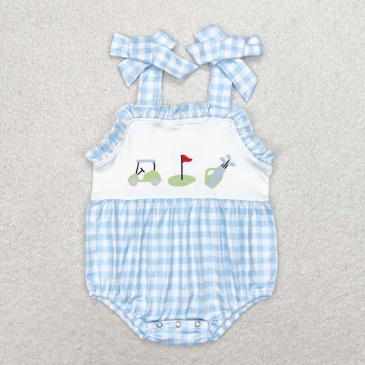 SR1175 Golf Cart Blue Plaid Camisole Bodysuit