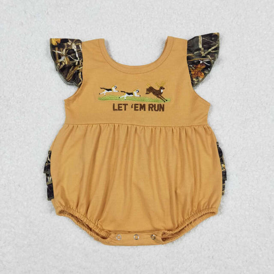 SR1219 Puppy Elk Light Brown Vest Onesie Romper