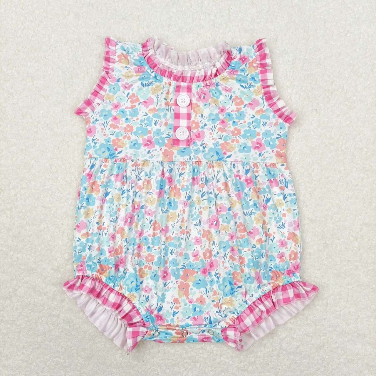 SR1245 Floral floral rose red plaid lace vest jumpsuit