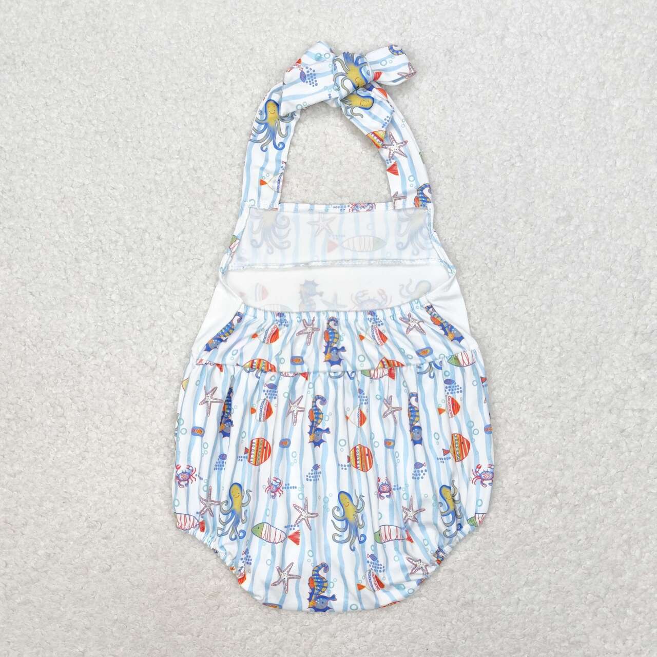 SR1247 Seahorse Octopus Starfish Striped Vest Bodysuit