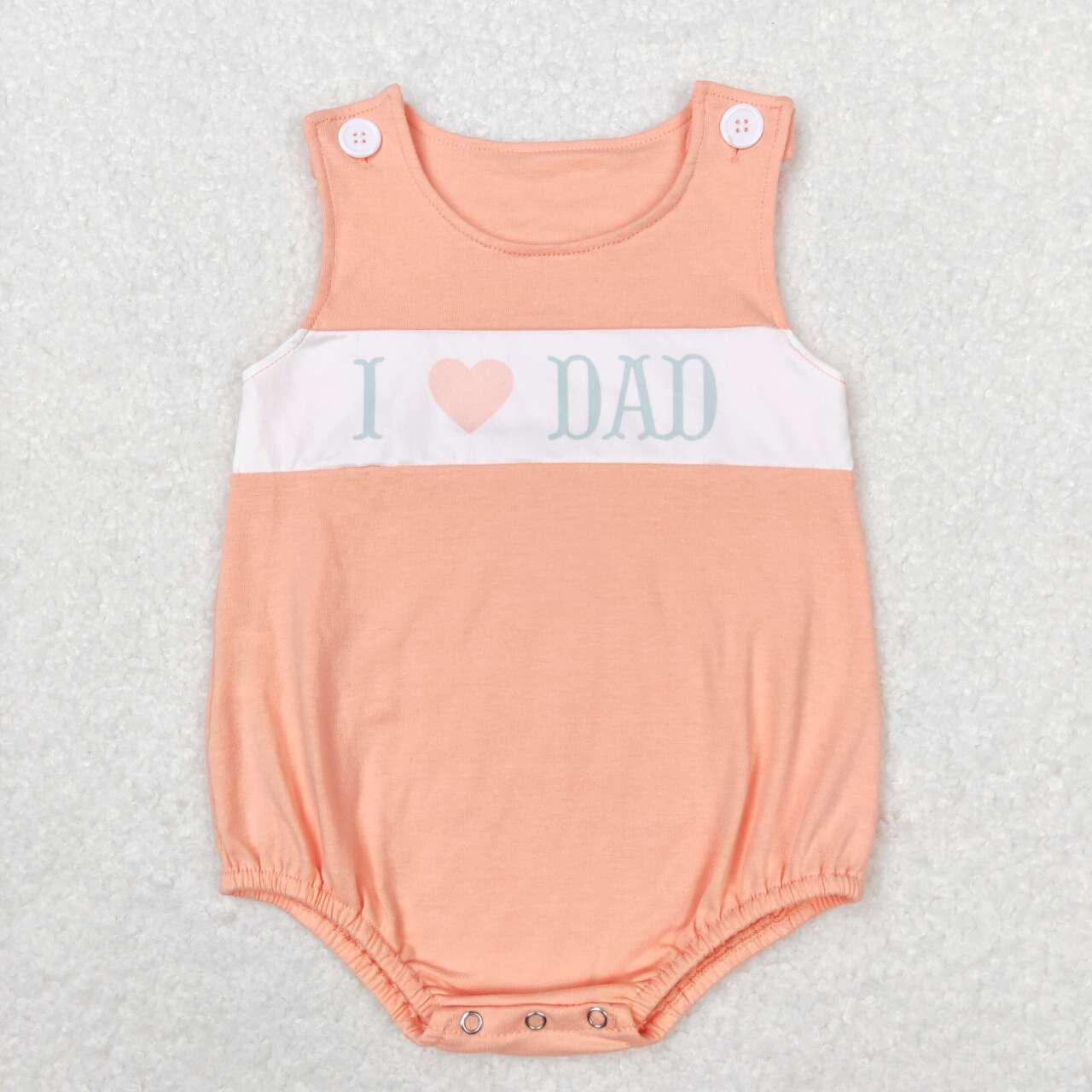 SR1350  I love dad letter pink and orange vest jumpsuit