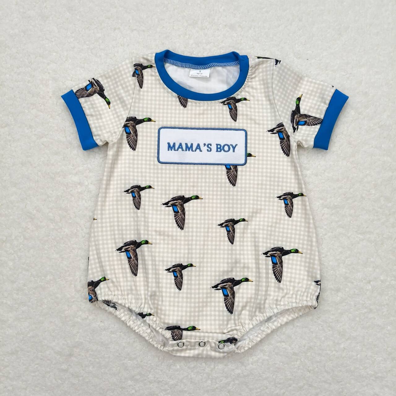 SR1377 Newborn Mama's Boy Mallard Duck Romper