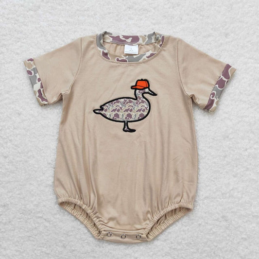 SR1403 Embroidered brown and green camouflage duck short-sleeved jumpsuit D 5.8