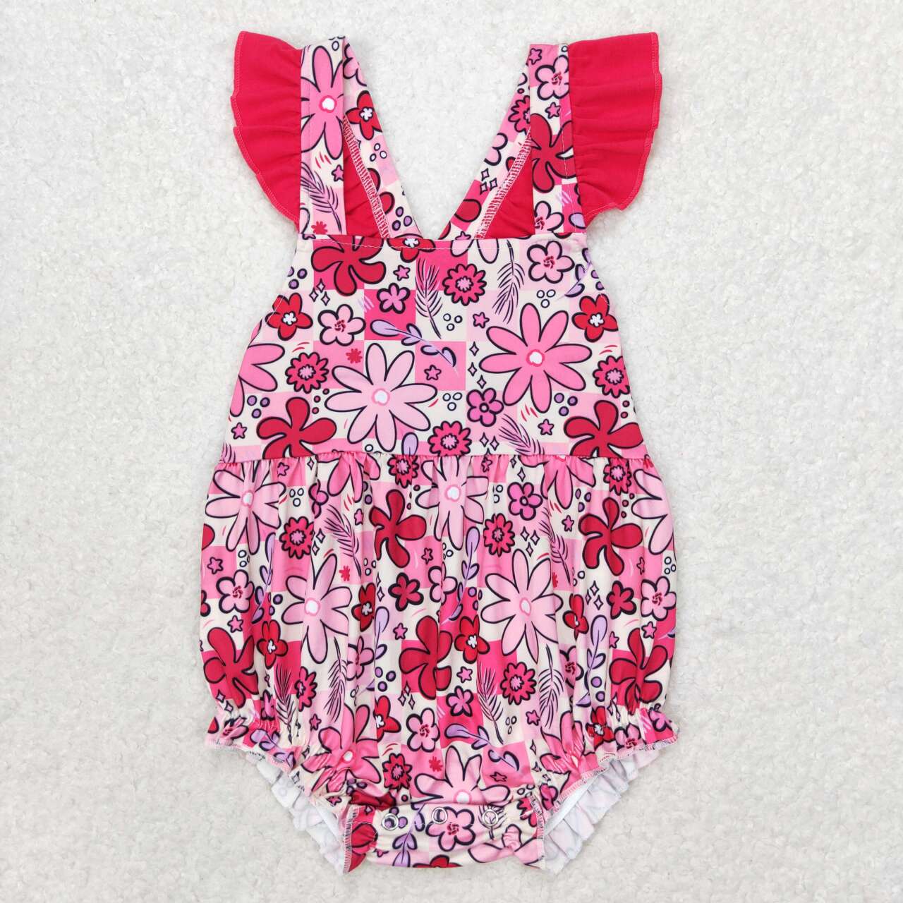 SR1423 Floral fuchsia lace vest jumpsuit