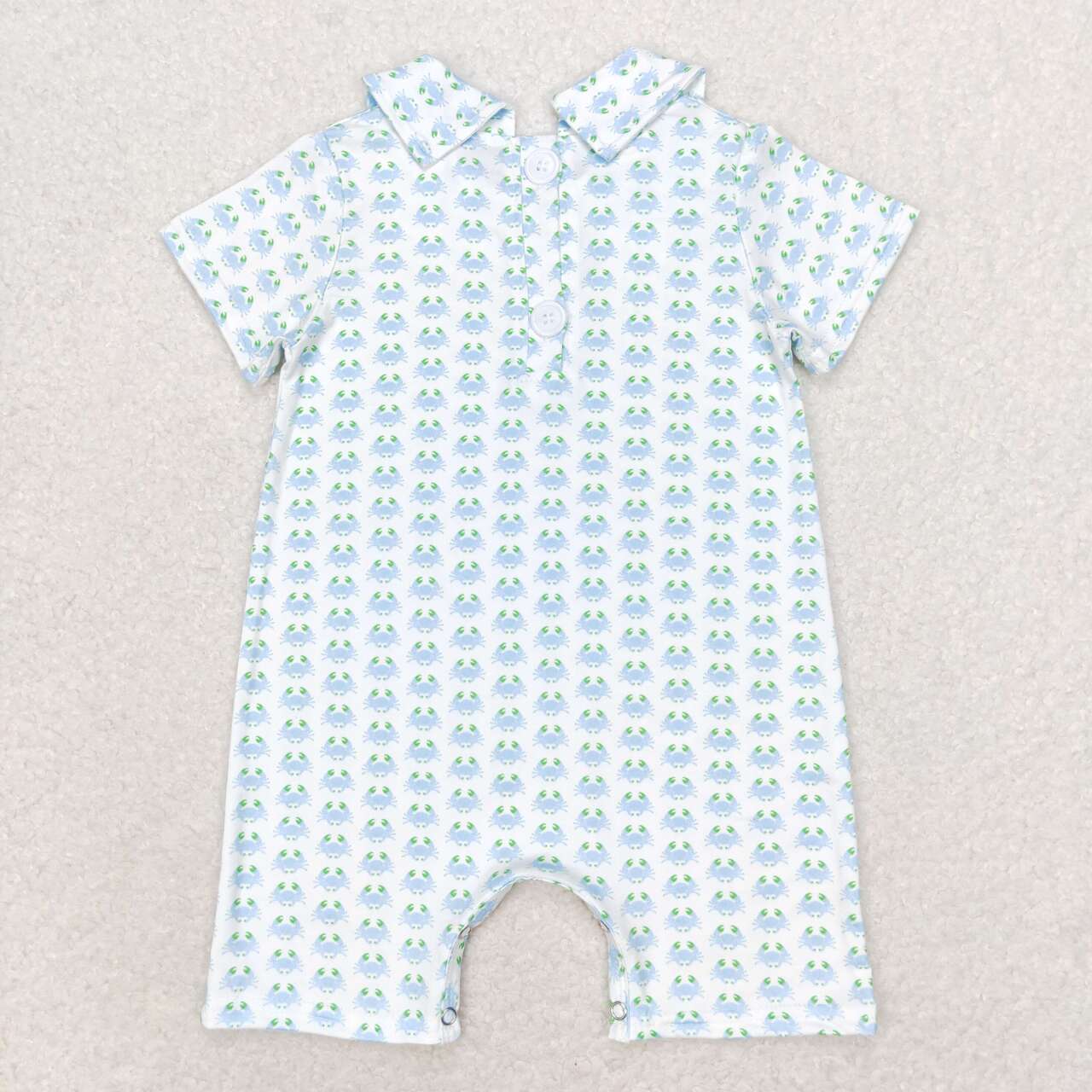 SR1436 Crab white short sleeve jumpsuit
