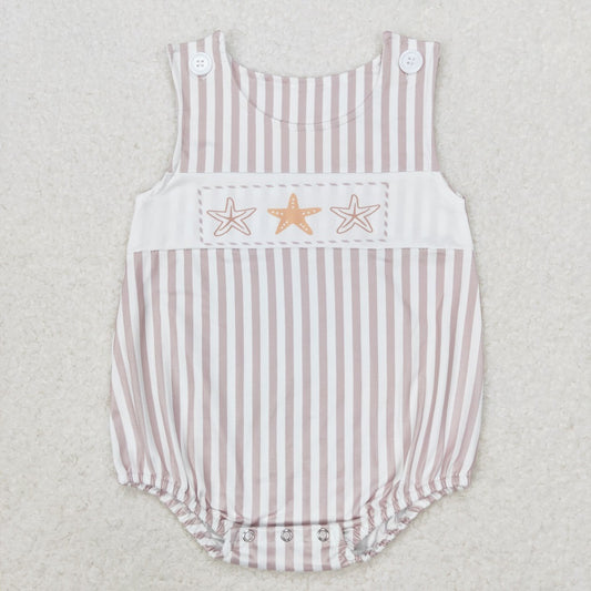 SR1487 baby boys Starfish striped lace vest jumpsuit