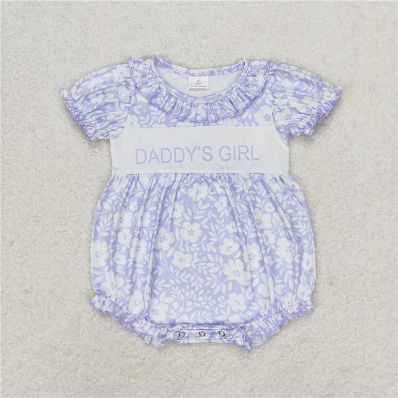 Match Baby Girls Daddy's Girl Flowers Rompers Shorts Clothes Sets D 3.15