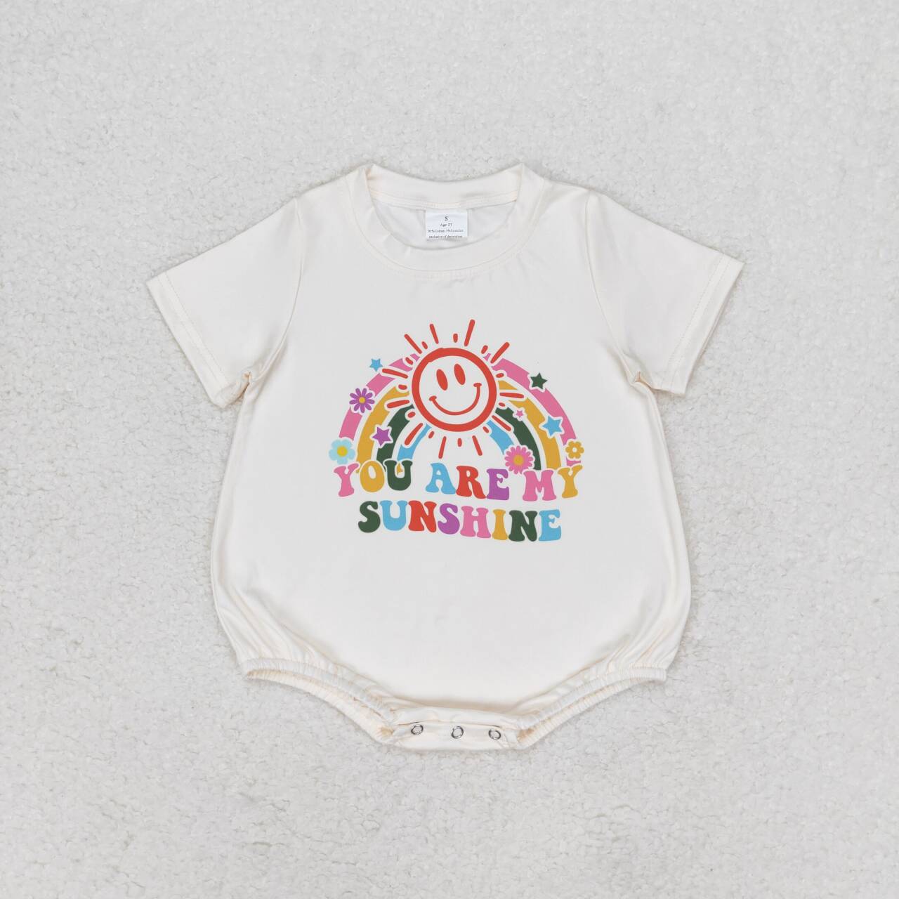 SR1499 sunshine rainbow short sleeve jumpsuit