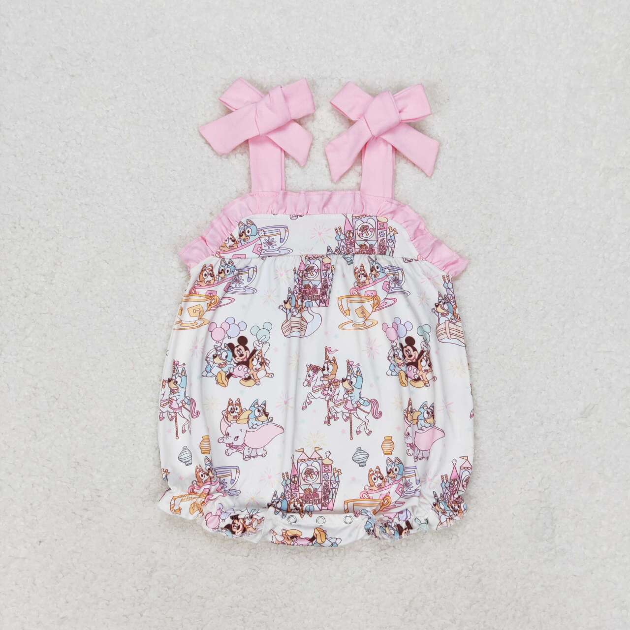 SR1568 Cartoon Pink Lace Camisole Bodysuit