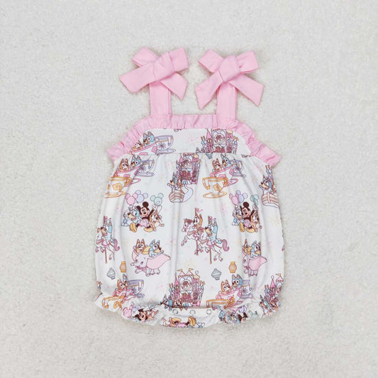 SR1568 Cartoon Pink Lace Camisole Bodysuit