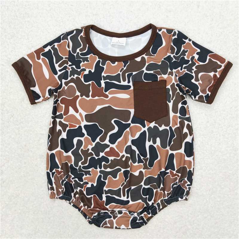 Match Baby Infant Boys Brown Camo Short Rompers D 3.15