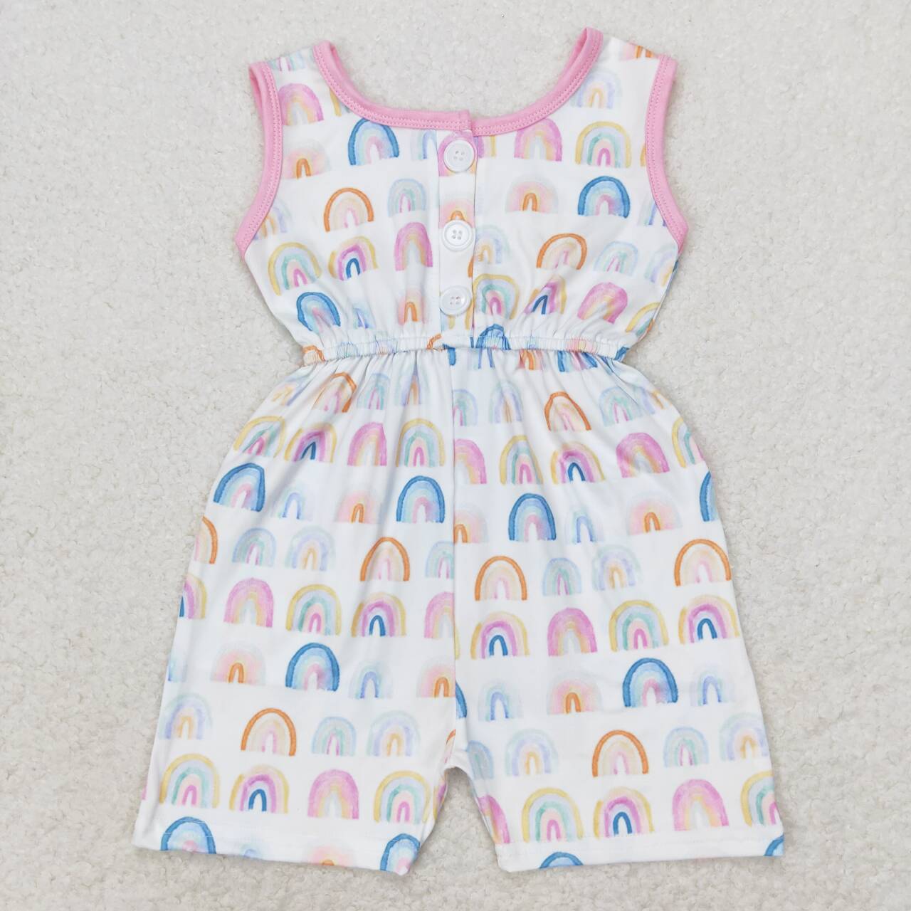 SR1600 Rainbow Pink Lace Bow Sleeveless Bodysuit