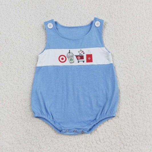 SR1604 Puppy Target Blue Vest Onesie