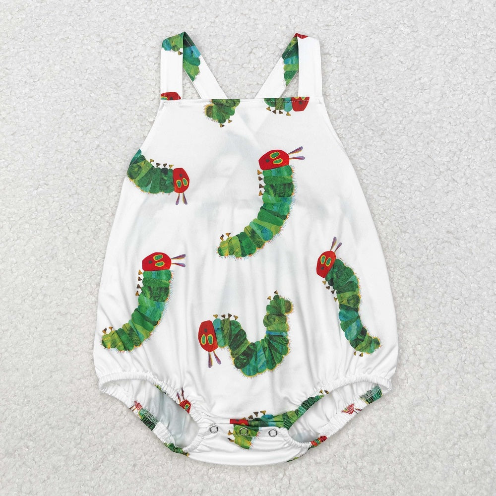 SR1608 Boys cartoon white vest jumpsuit