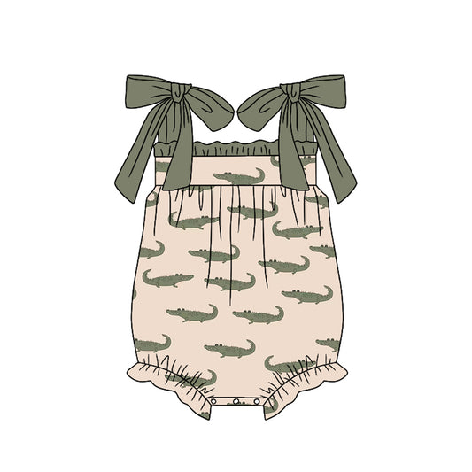 preorder SR1626 Crocodile Army Green Lace Camisole Bodysuit