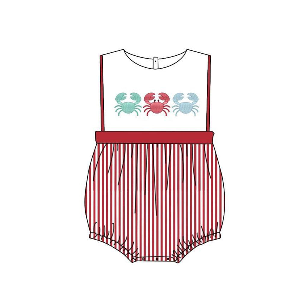 preorder SR1675 Crab red striped tank top jumpsuit