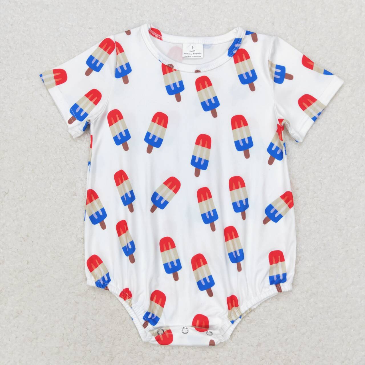 SR1736 National Day Popsicle Ice Cream Short Sleeve Jumpsuit