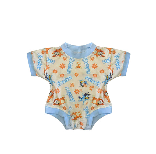 presale SR1744 Floral beige short-sleeved jumpsuit