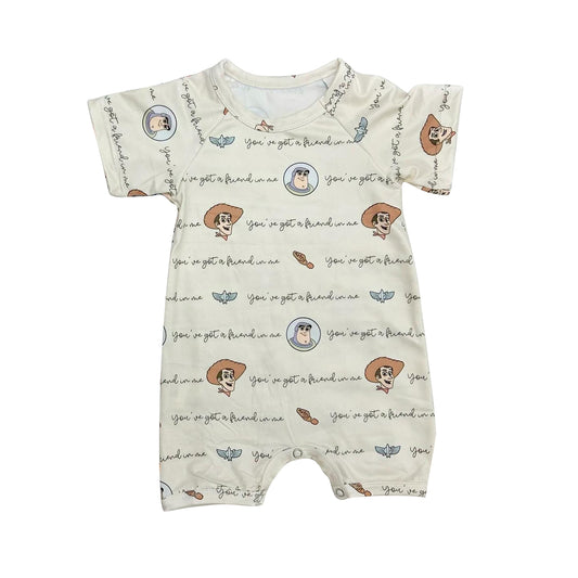 presale SR1800 Cartoon Letters Short Sleeve Jumpsuit