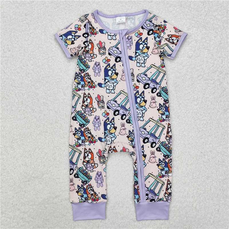 Match Western Cartoon Dog Duck Easter  Baby Boys Romper D 3.18