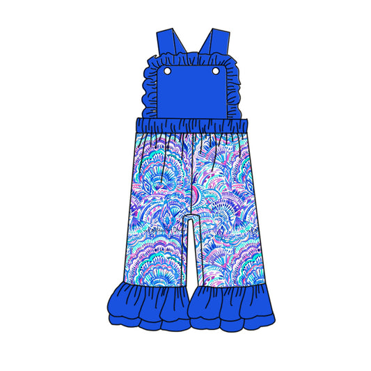 presale SR1810 Seaweed Royal Blue Lace Strap Jumpsuit