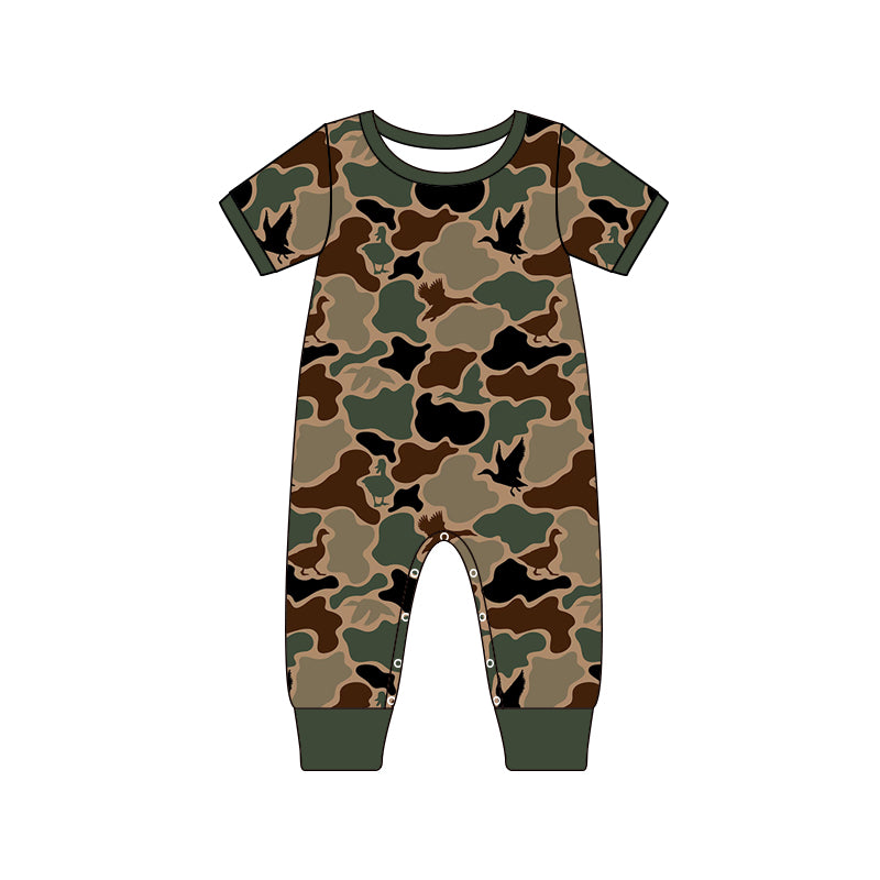 presale SR1816 Duck camouflage army green short-sleeved jumpsuit