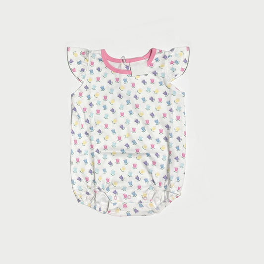 presale SR1822 Tulip flower pink and white tank top jumpsuit