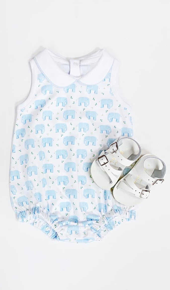 presale SR1824 Blue Elephant Doll Collar White Tank Top Bodysuit