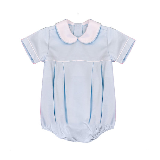 presale SR1826 White baby doll collar blue short-sleeved jumpsuit