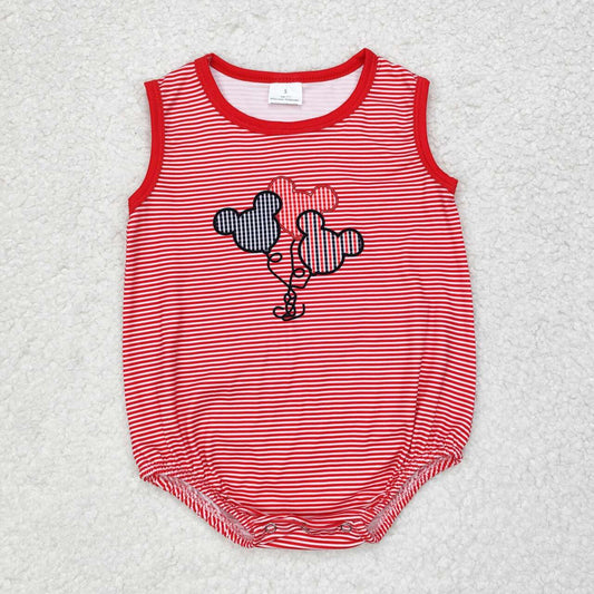 SR1844 Balloon Red Striped Vest Bodysuit