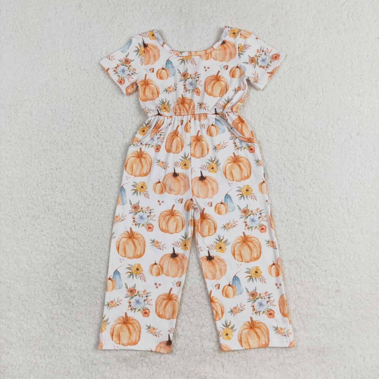 SR1880 Pumpkin Blossom Short Sleeve Bodysuit