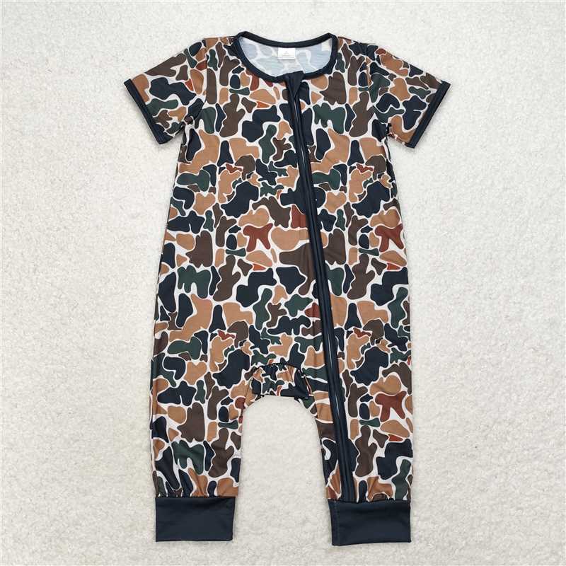 Match Baby Infant Boys Brown Camo Short Rompers D 3.15