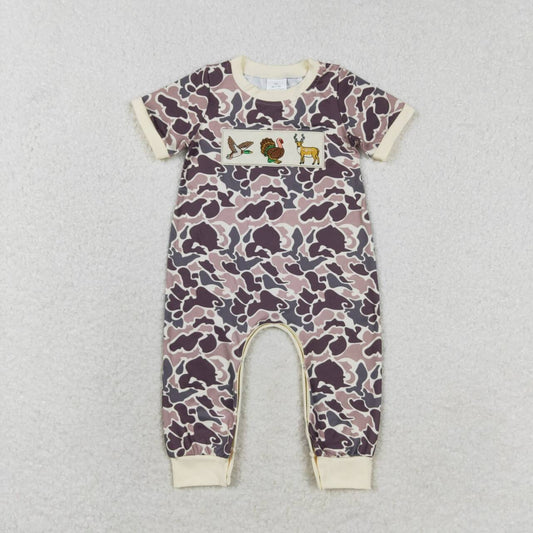 SR1901 Duck Turkey Deer Camo Short Sleeve Jumpsuit