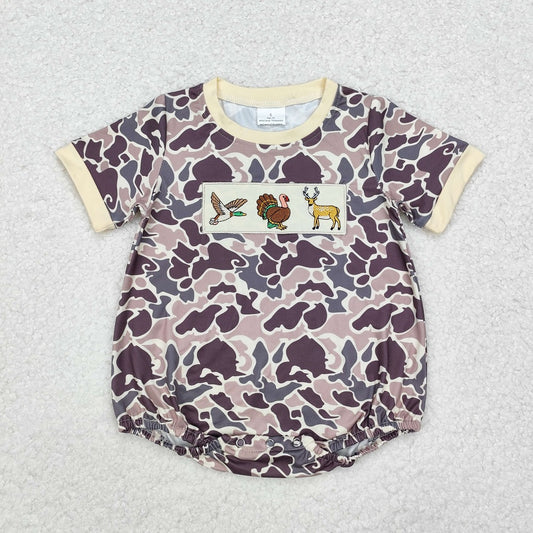 SR1902 Duck Turkey Deer Camo Short Sleeve Vest Bodysuit