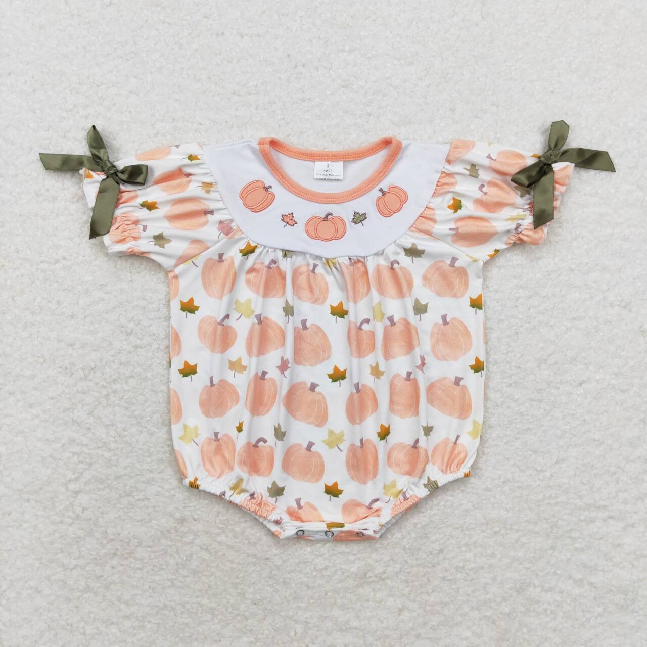 SR1917 Pumpkin Leaf Short Sleeve Bodysuit