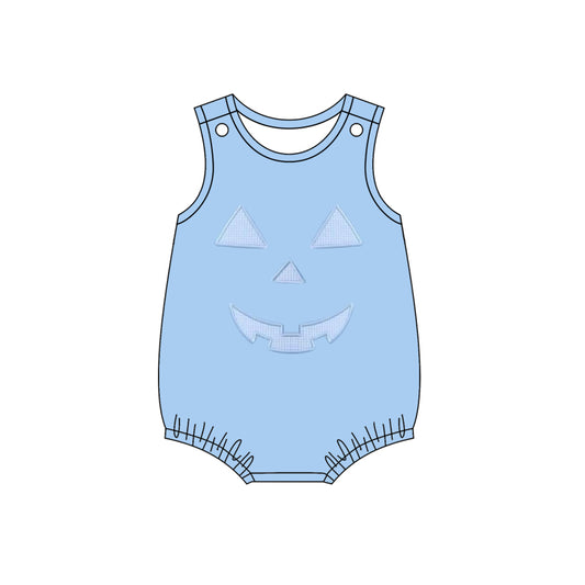presale LR1172 Halloween Blue Plaid Doll Collar Long Sleeve Vest Bodysuit Set