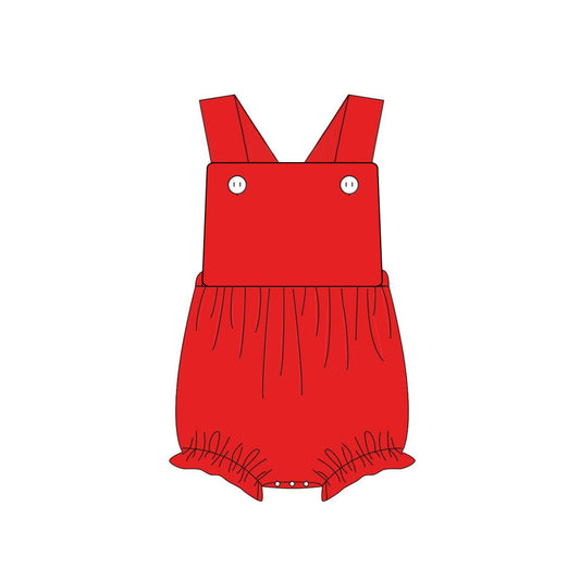 presale SR1943 Baby Infant Red Straps Cotton Rompers