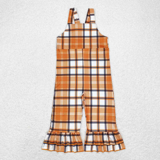 SR1953 Orange Plaid Suspender Bodysuit